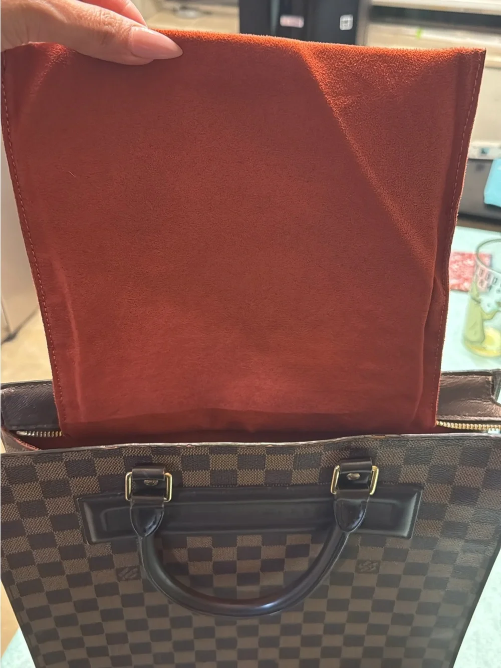 Louis Vuitton Brown Damier Ebene Canvas Men's Briefcase Tote